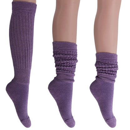 Women'S Extra Long Heavy Slouch Socks – 6 Pairs, Size 9-11 | Soft Cotton, Retro & Versatile