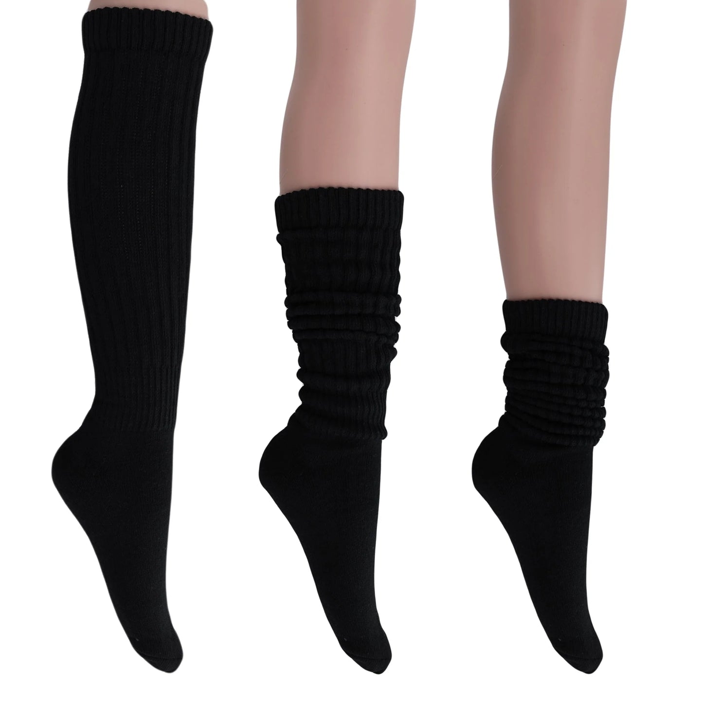 Women'S Extra Long Heavy Slouch Socks – 6 Pairs, Size 9-11 | Soft Cotton, Retro & Versatile
