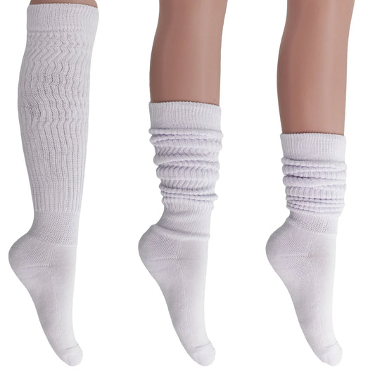 Women'S Extra Long Heavy Slouch Socks – 6 Pairs, Size 9-11 | Soft Cotton, Retro & Versatile