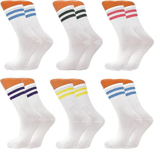 Women'S Tennis Crew Socks – Extra Thin & Breathable – 6 Pairs – 85% Cotton
