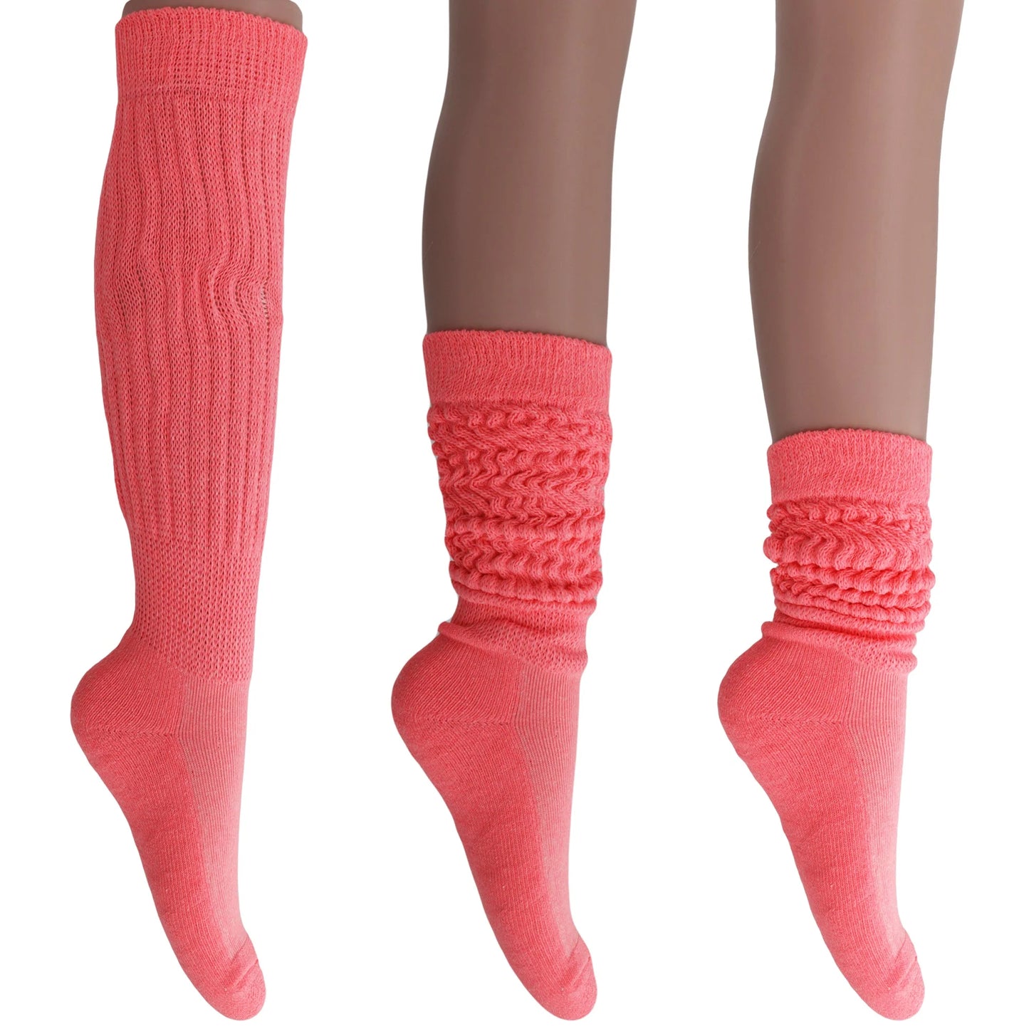 Women'S Extra Long Heavy Slouch Socks – 6 Pairs, Size 9-11 | Soft Cotton, Retro & Versatile