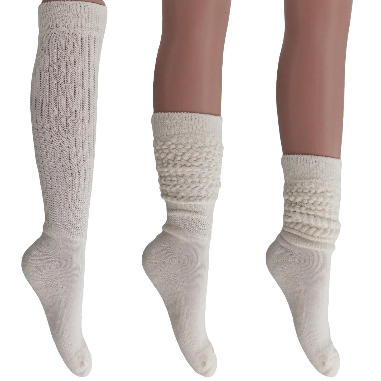 Women'S Extra Long Heavy Slouch Socks – 6 Pairs, Size 9-11 | Soft Cotton, Retro & Versatile