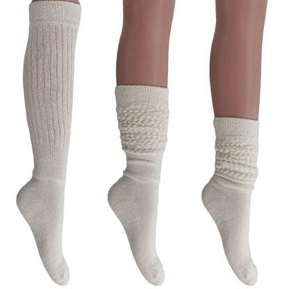 Women'S Extra Long Heavy Slouch Socks – 6 Pairs, Size 9-11 | Soft Cotton, Retro & Versatile