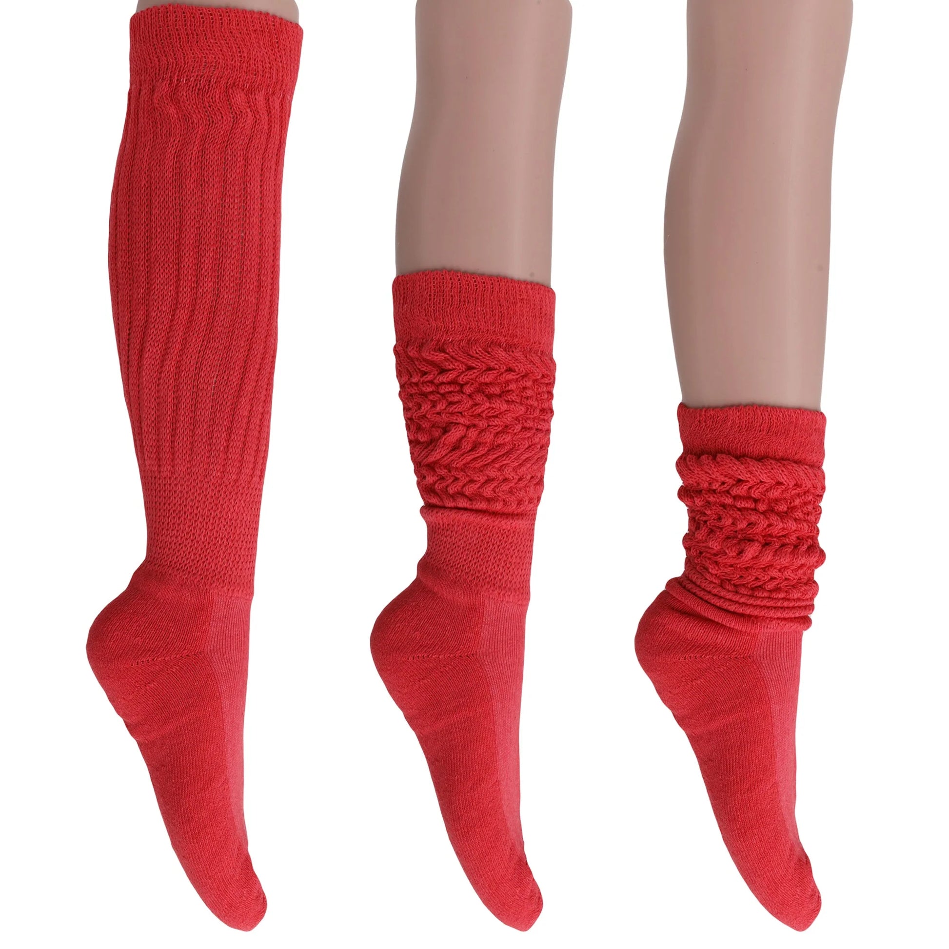 Women'S Extra Long Heavy Slouch Socks – 6 Pairs, Size 9-11 | Soft Cotton, Retro & Versatile