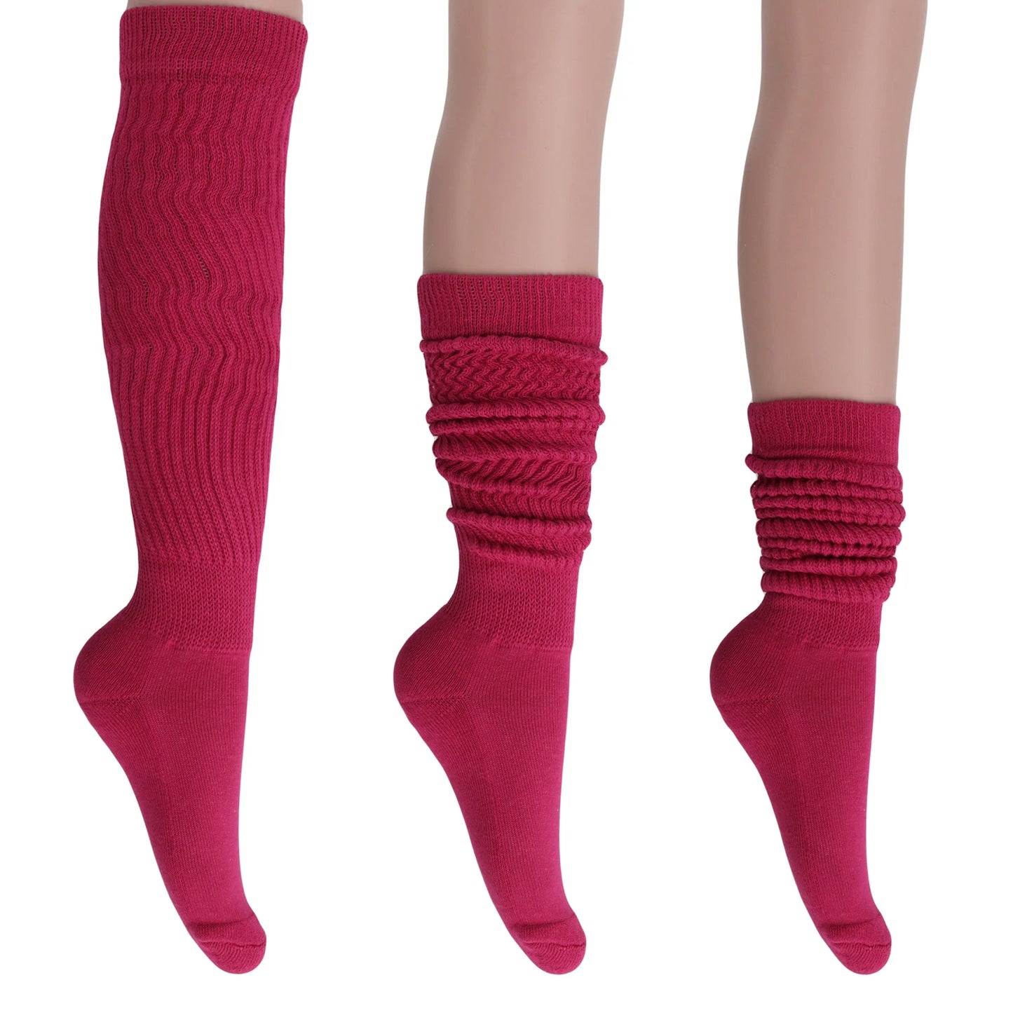 Women'S Extra Long Heavy Slouch Socks – 6 Pairs, Size 9-11 | Soft Cotton, Retro & Versatile