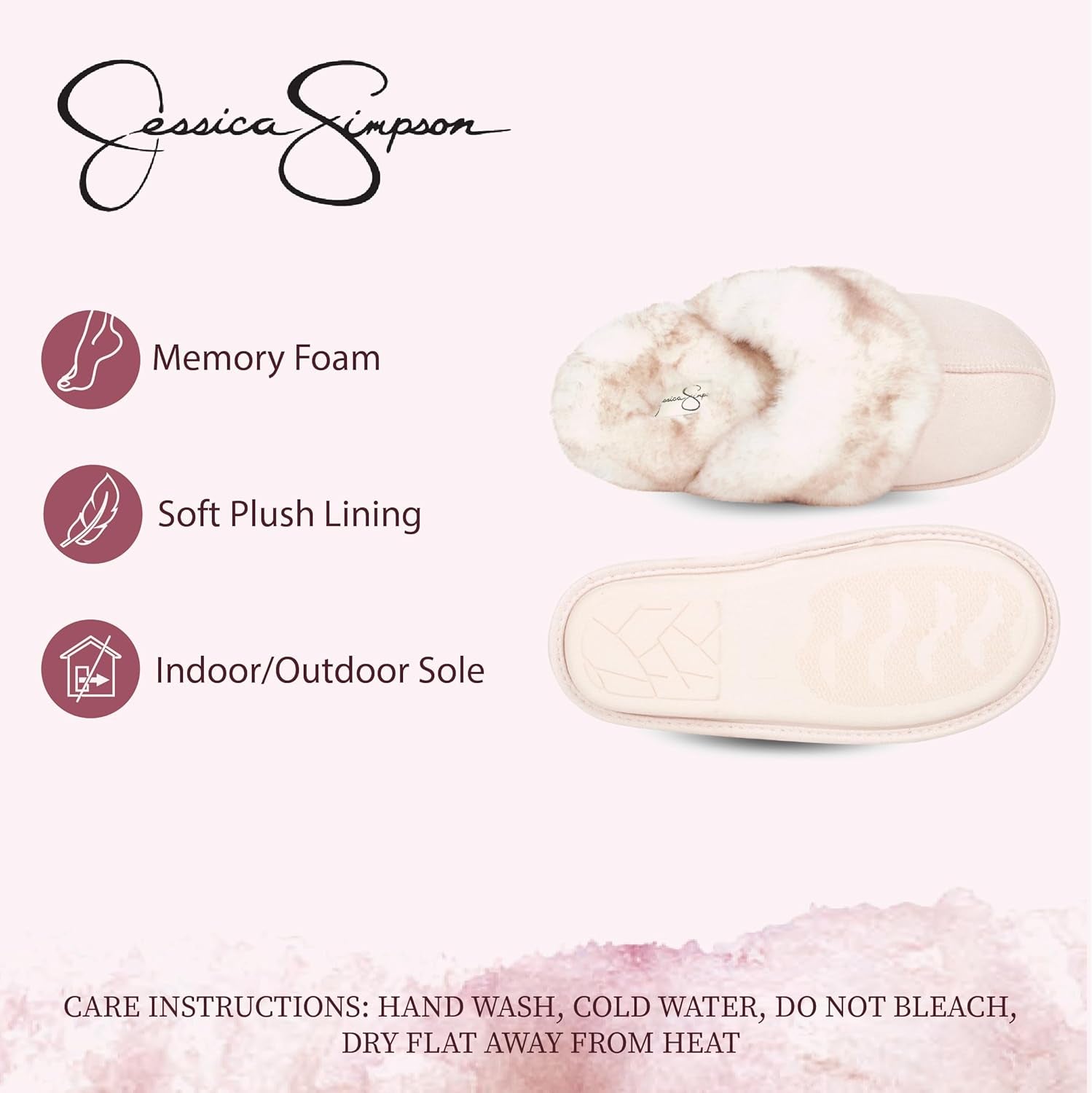 Women'S Comfy Faux Fur House Slipper Slip-On Scuff Memory Foam Soft Plush Lining