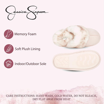 Women'S Comfy Faux Fur House Slipper Slip-On Scuff Memory Foam Soft Plush Lining