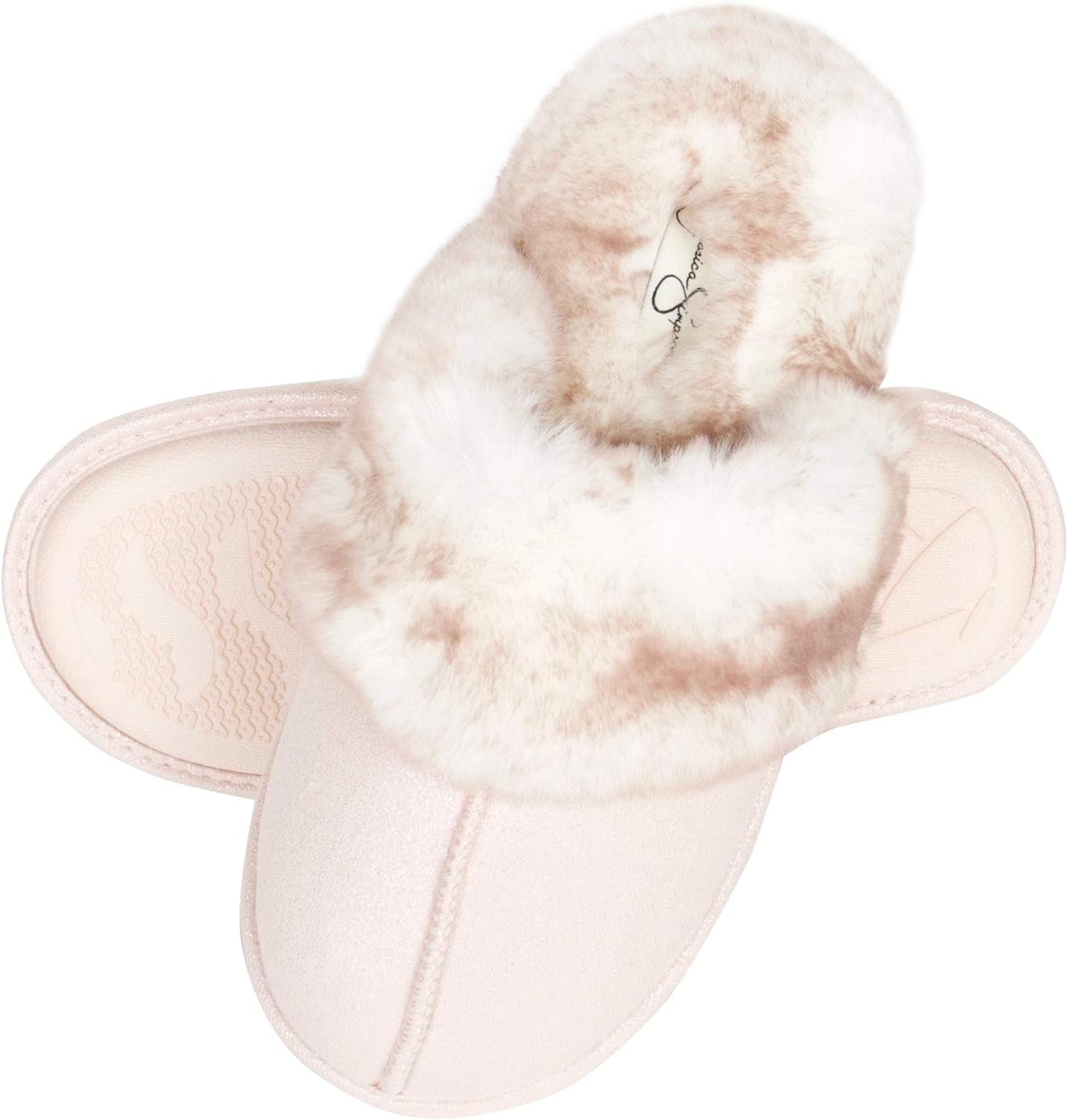 Women'S Comfy Faux Fur House Slipper Slip-On Scuff Memory Foam Soft Plush Lining