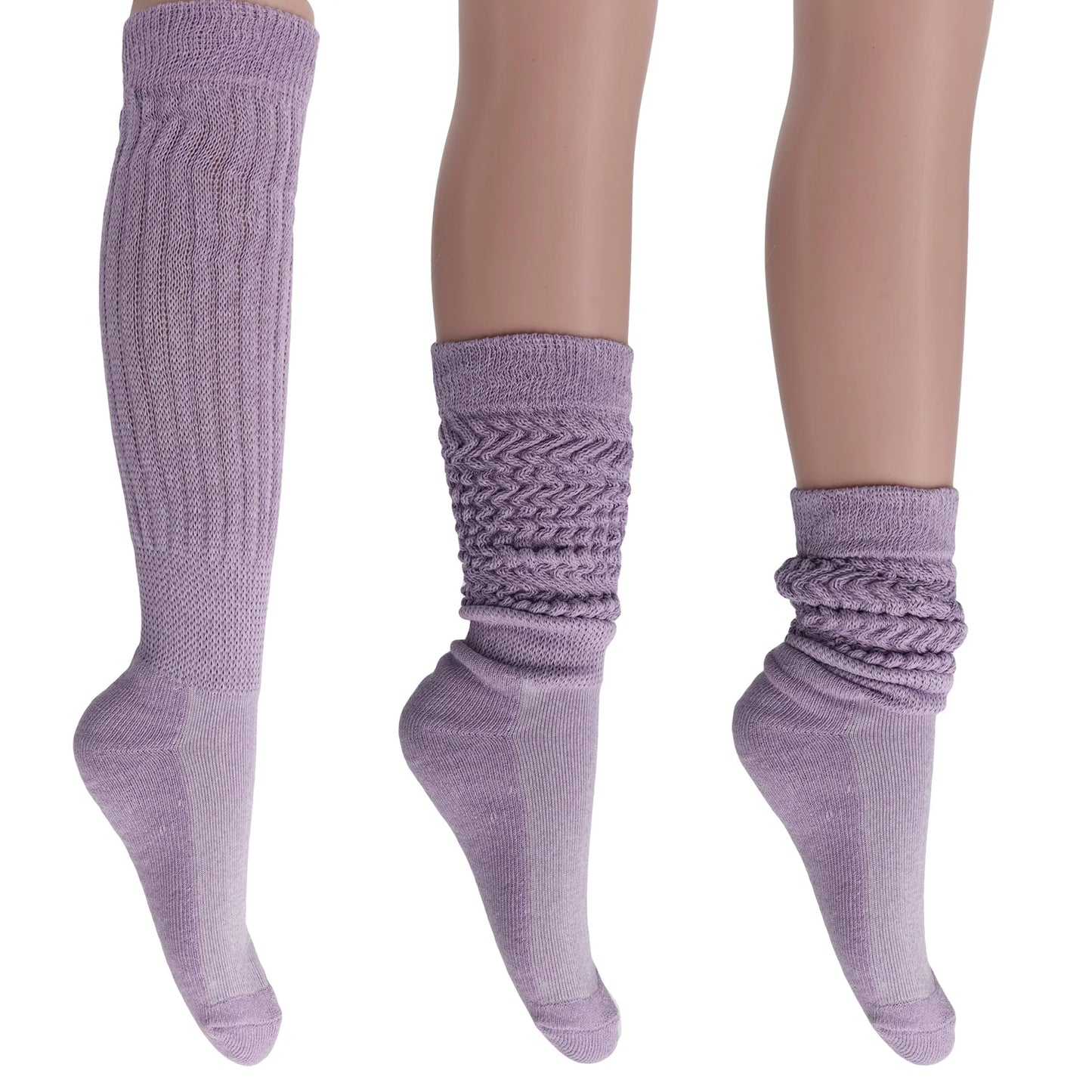 Women'S Extra Long Heavy Slouch Socks – 6 Pairs, Size 9-11 | Soft Cotton, Retro & Versatile